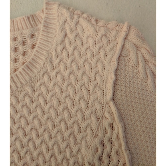 1. State Pink Cable Knit Sweater with Back Pleat - Picture 2 of 5